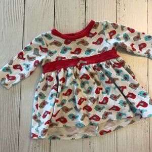 GIRLS LONG SLEEVE BIRD PRINT BLOUSE
